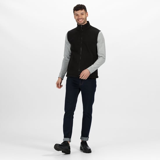 Regatta Unisex Haber II Full-Zip Bodywarmer Fleece Anti-Pill Jacket (250 GSM) (Black)
