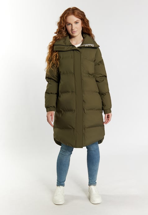Dreimaster Winterjas met vulling Dames militaire olijf - Image 4