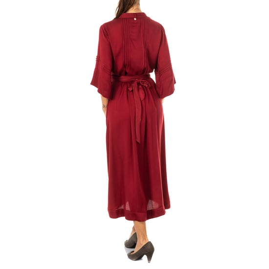 Women's dress with wide 3/4 sleeves with mandarin style collar LWDG30