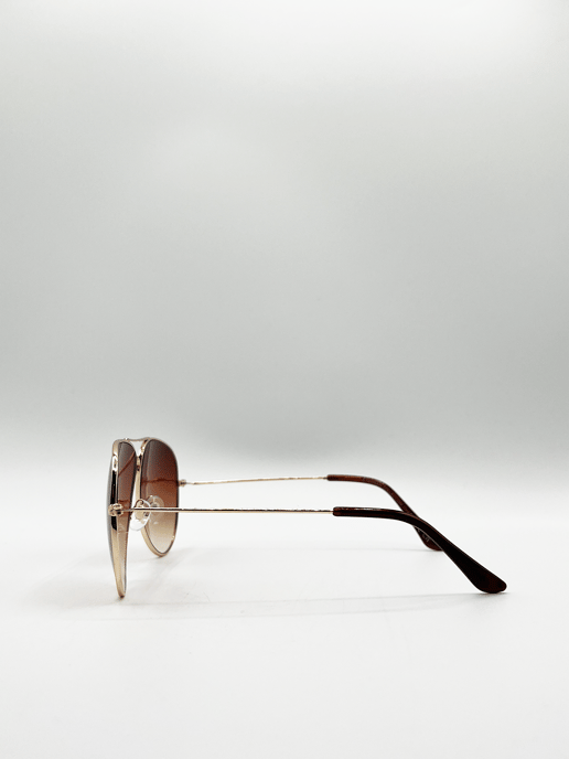Classic Pilot Gold Aviator Sunglasses