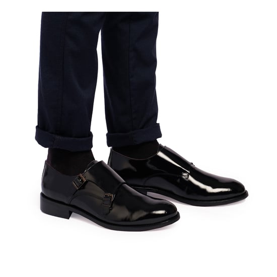 Men's Monk Leather Shoe in Black