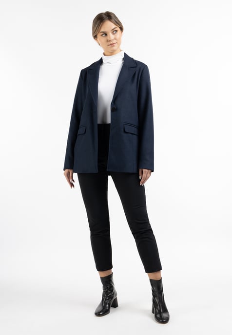 Dreimaster Lange blazer van wolmix Dames nachtblauw - Image 2