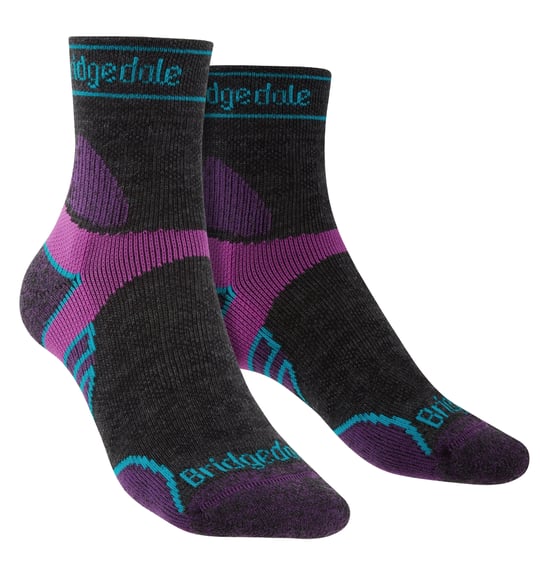Bridgedale - Womens Lightweight Merino Socks - Charcoal / Purple - Image 1
