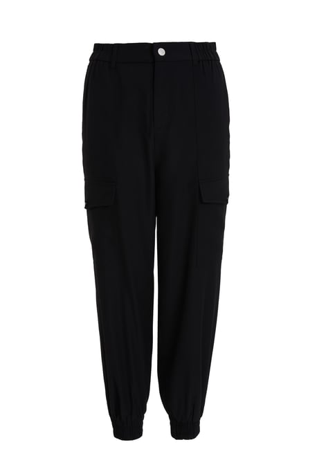 Petite Black High Waist Cargo Trouser