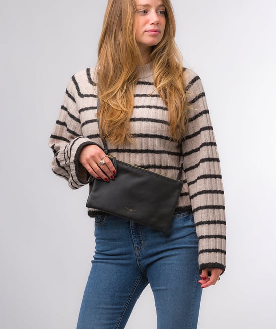 'Anya' Black Nappa Leather Cross Body Bag