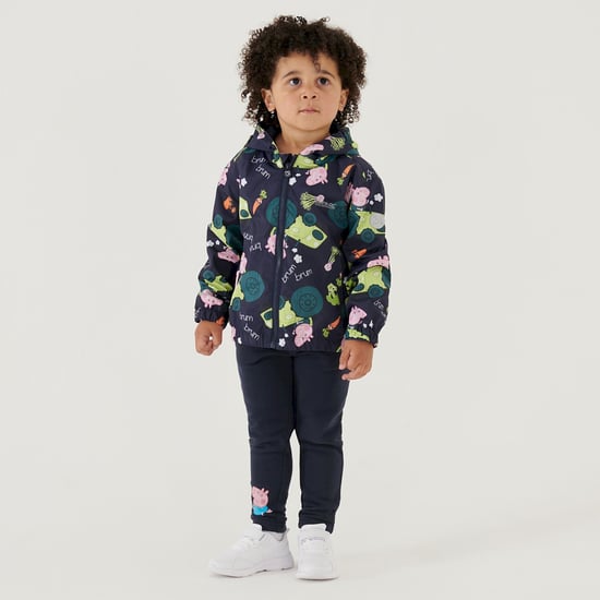 Regatta Childrens/Kids Peppa Pig Tractor Waterproof Jacket (Navy) - Image 6