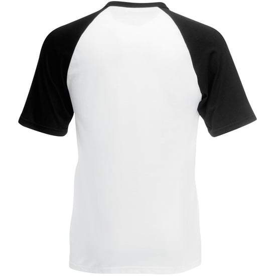 Fruit Of The Loom Heren baseballshirt met korte mouwen (Wit/Zwart) - Image 2