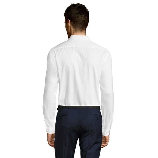 SOLS Mens Brody Herringbone Shirt (White) - Image 2