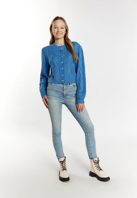 Mymo Gebreid vest Dames Hemelsblauw - Image 2