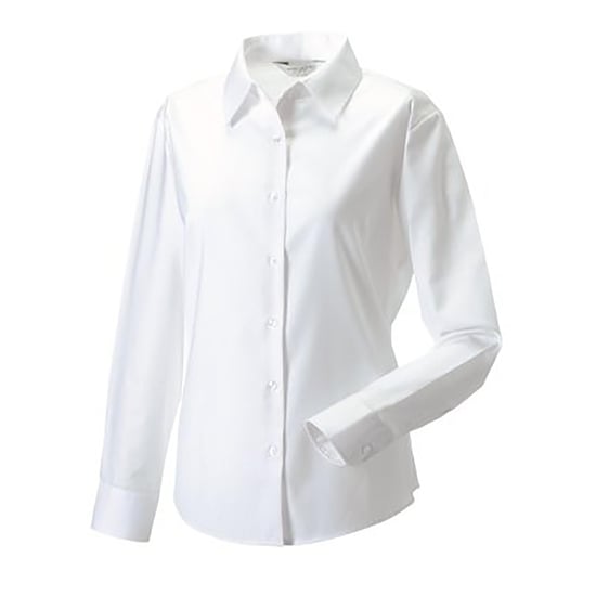 Russell Collectie Dames/Dames Lange Mouw Easy Care Oxford Shirt (Wit) - Image 2