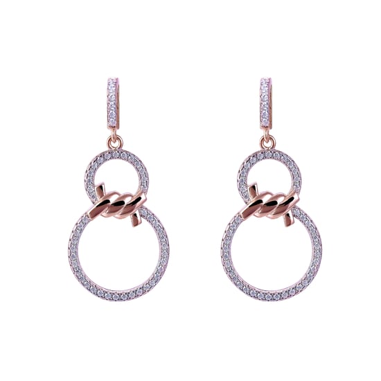 Orphelia 'Aavia' Dames 925 Sterling Zilveren Oorringen - Roze ZO-7422 - Image 1
