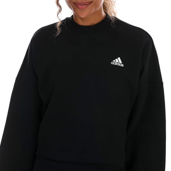 Women's adidas 3-Stripes Doubleknit Sweatshirt in Black