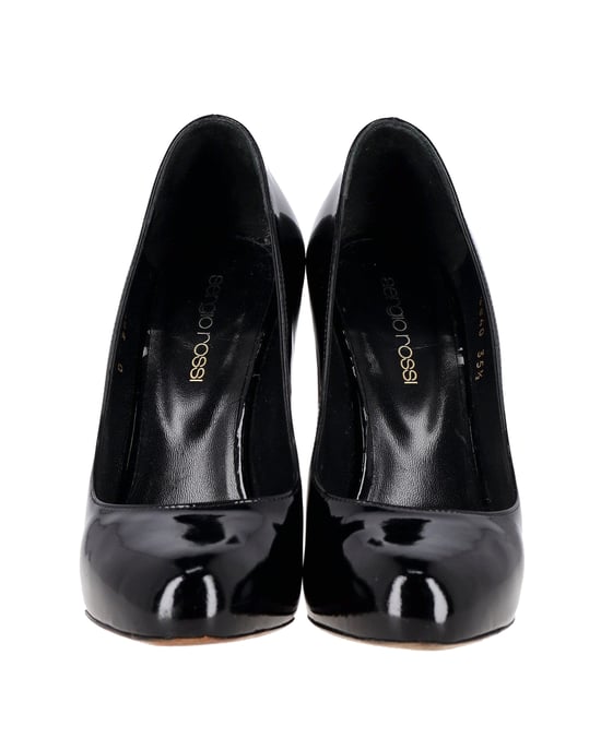 Sergio Rossi High Heel Pumps in Black Patent Leather - Image 2
