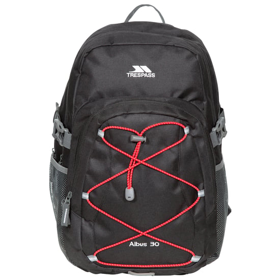 Trespass Albus 30 Litre Casual Rucksack/Backpack (Black/Red)