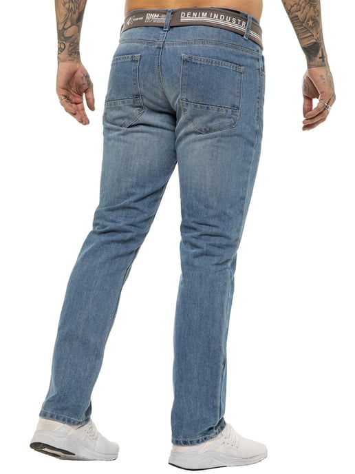 Enzo | Heren Designer Regular Fit Denim Jeans -Lichtblauw - Image 4