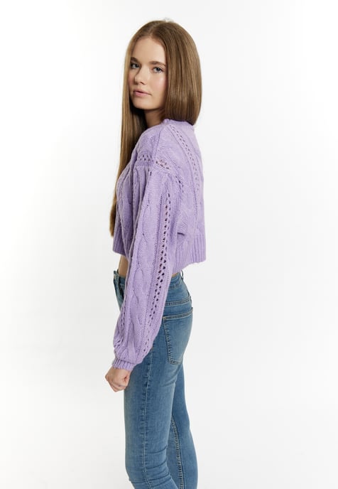Mymo Gebreide cropped trui Dames violet - Image 3