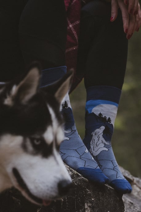 SPOX SOX - Mens & Ladies Mismatched Novelty Odd Socks - Wolves - Image 2