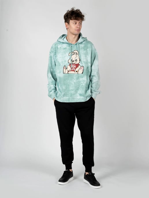 Guess x Brandalised Sweatshirt Leon Bunny Men's Green - Image 2
