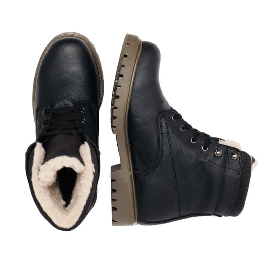 Men's Leather Boots Laces Winter in Black