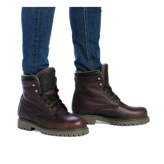 Men's Leather Boots Laces Winter in Brown