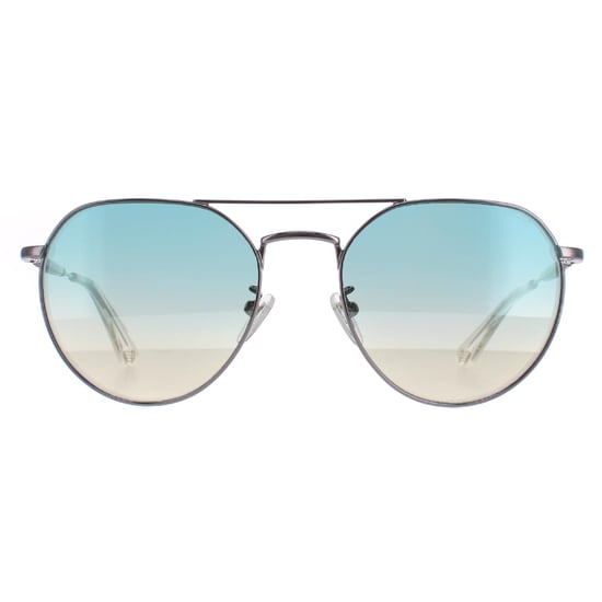 Police Aviator Unisex Shiny Ruthenium Smoke Mirror Silver SPLF14 Urban 7 - Image 1