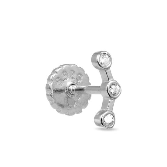 Luxenter qant-örhängen i 925 sterling silver och glänsande rodiumpläterade cubic zirkonia - Image 2