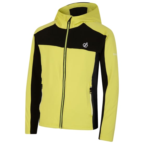Dare 2B Childrens/Kids Thriving Core Stretch Hooded Midlayer (Black/Yellow Plum)