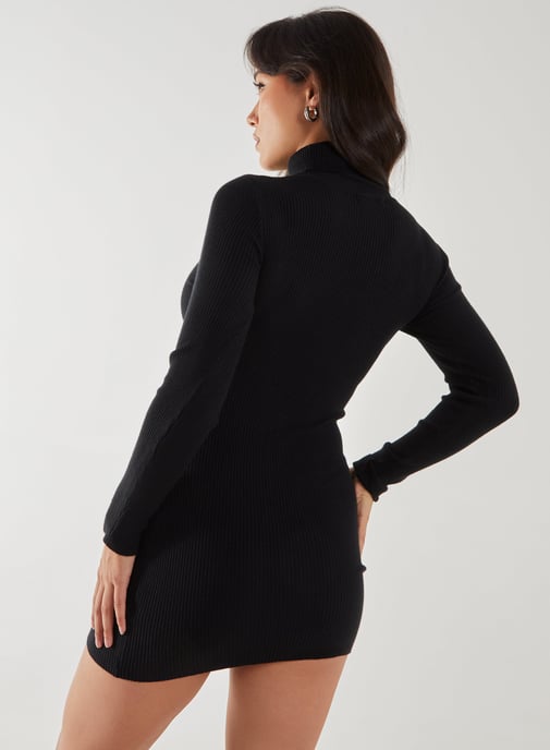 Roll Neck Mini Dress