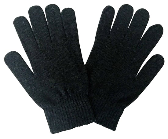 Gebreide magische handschoenen van thermo wolmix voor heren - Zwart - Image 1