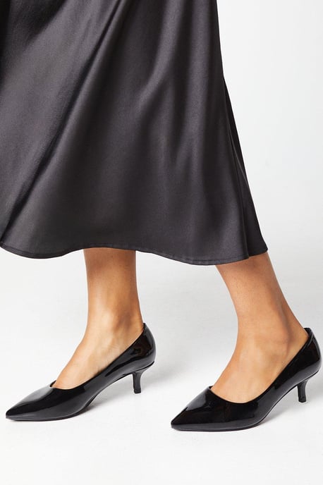 Wide Fit Dove Kitten Heel Court Shoes - Image 1