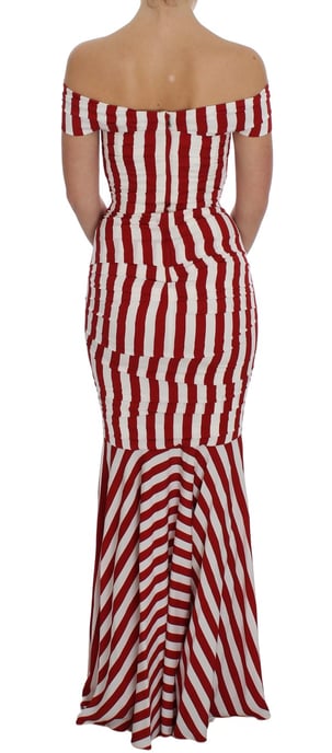 Dolce & Gabbana Kvinnors Röd Vit Silkesstretch Klänning - Image 3