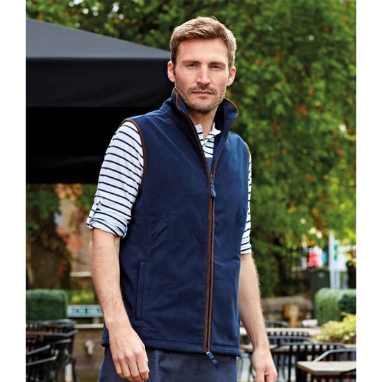 Premier Heren Artisan Fleece Gilet (Marine / Bruin) - Image 4
