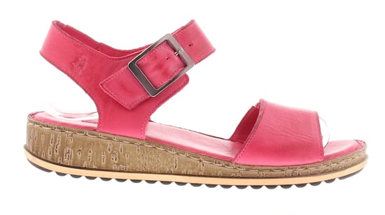 Hush Puppies Womens Sandals Low Wedge Ellie Leather Buckle pink - Image 2