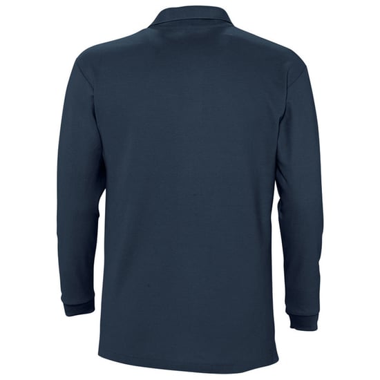 SOLS Mens Winter II Long Sleeve Pique Cotton Polo Shirt (Navy)