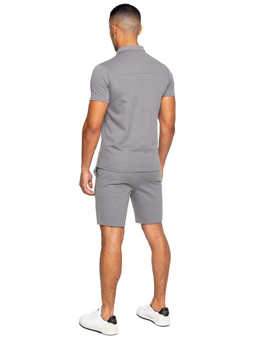 Enzo | Mens Polo Tracksuit Set - Grey - Image 2