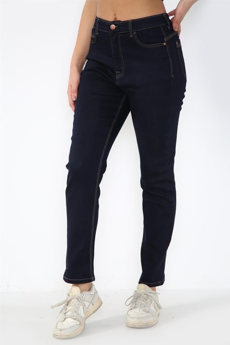 Ladies Magic Shaping High Waisted Straight Leg Jeans in Indigo Blue - Image 1