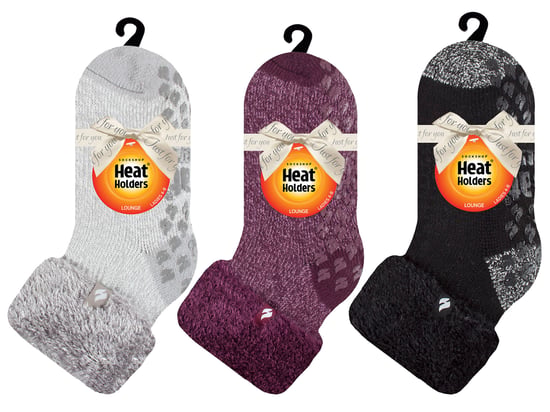 Womens Fluffy Slipper Bed Socks with Grips | Heat Holders | 3 Pair Multipack | Ladies Warm Fleece Lined Non Slip Socks | Winter Gifts for Her - Pack 7 - Image 2