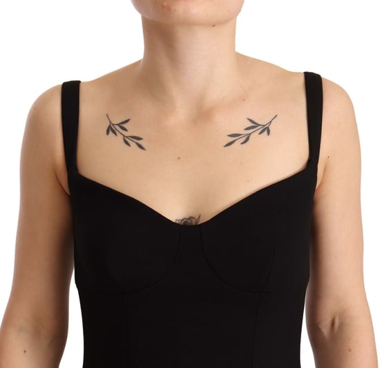 Dolce & Gabbana Kvinnors Svart Passform Flare Ullstretch Klänning - Image 4
