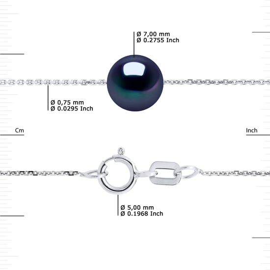 DIADEMA - Bracelet - Real Freshwater Pearls - Black Tahitian Style