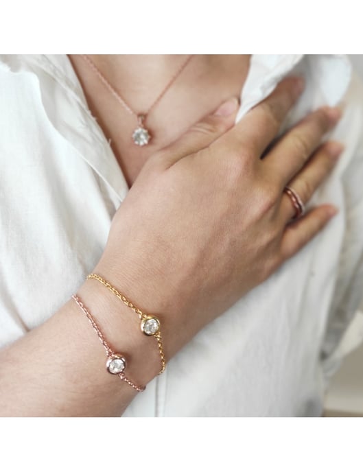 Armband med födelsestenar - guld, roséguld och kristall - Image 2