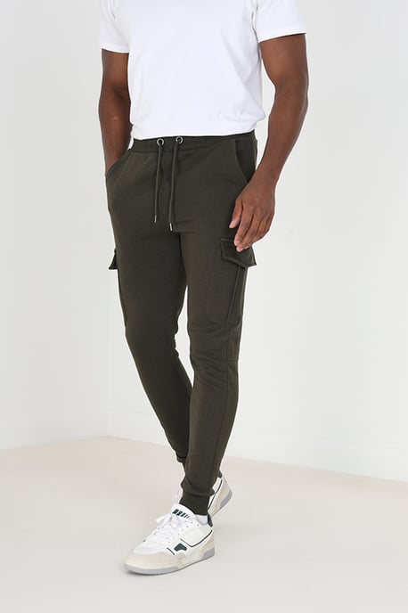 Khaki 'Gauze' Slim Fit Cargo Pocket Joggers