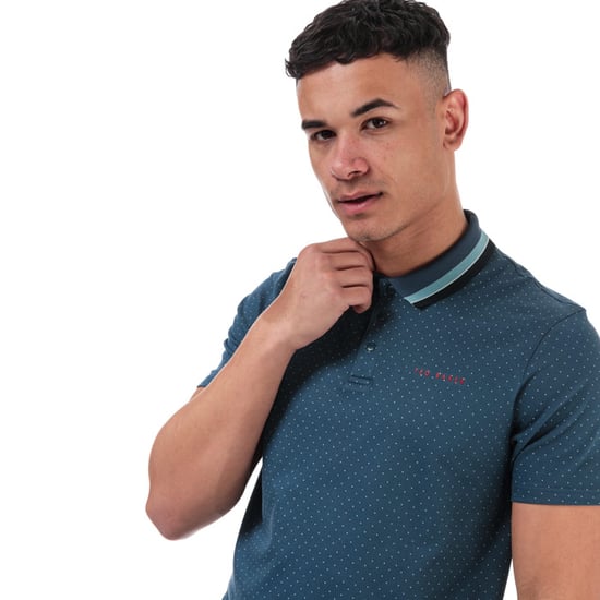 Men's Ted Baker Kabby Golf Polo Shirt in Dark Blue