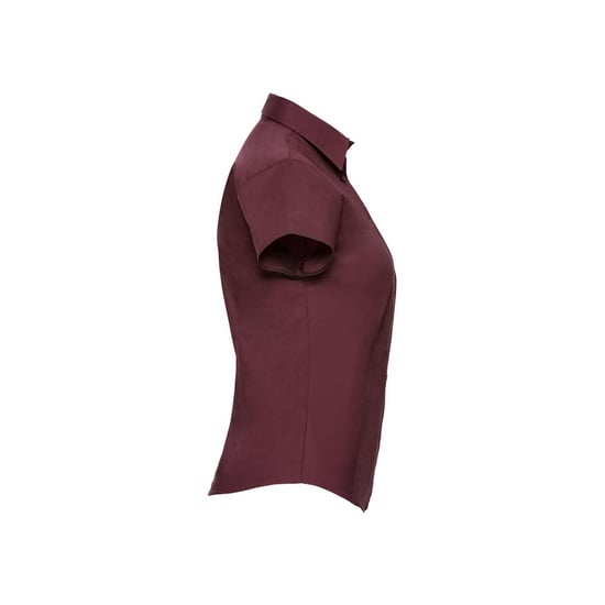 Russell Collection Womens/Ladies Easy-Care Fitted Short-Sleeved Shirt (Port) - Image 3