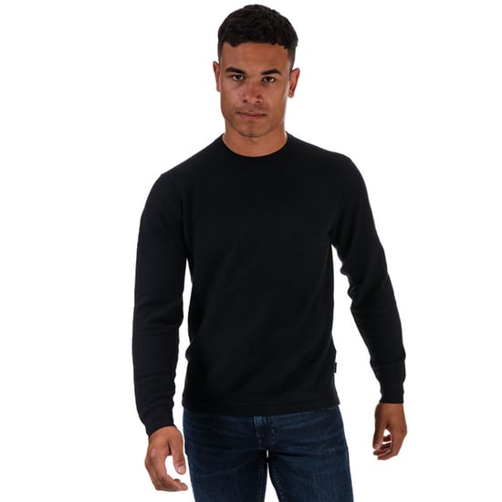 Men's Ted Baker Staylay Textured Crew Neck Jumper in Navy - Image 1