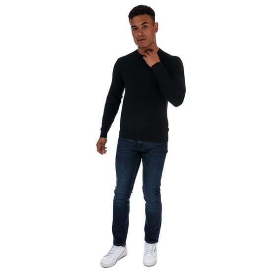 Men's Ted Baker Staylay Textured Crew Neck Jumper in Navy - Image 3