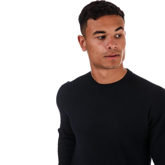 Men's Ted Baker Staylay Textured Crew Neck Jumper in Navy - Image 4