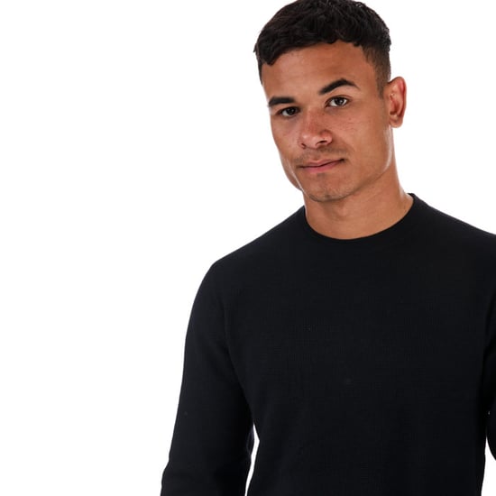 Men's Ted Baker Staylay Textured Crew Neck Jumper in Navy - Image 5