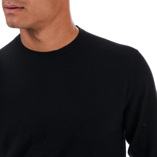 Men's Ted Baker Staylay Textured Crew Neck Jumper in Navy - Image 6