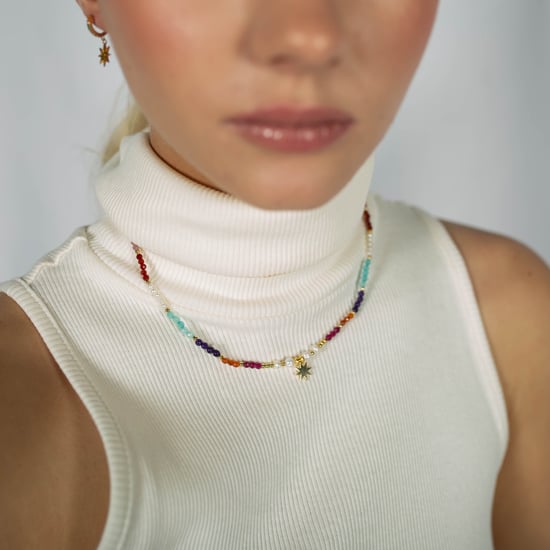 Luxenter shasha bracelet in 925 sterling silver and multicoloured crystal with 18 carat yellow gold plated finish