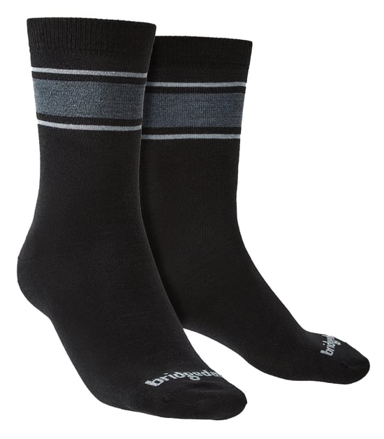 Bridgedale - Mens Liner Base Layer Merino Socks - Black / Lt Grey - Image 1